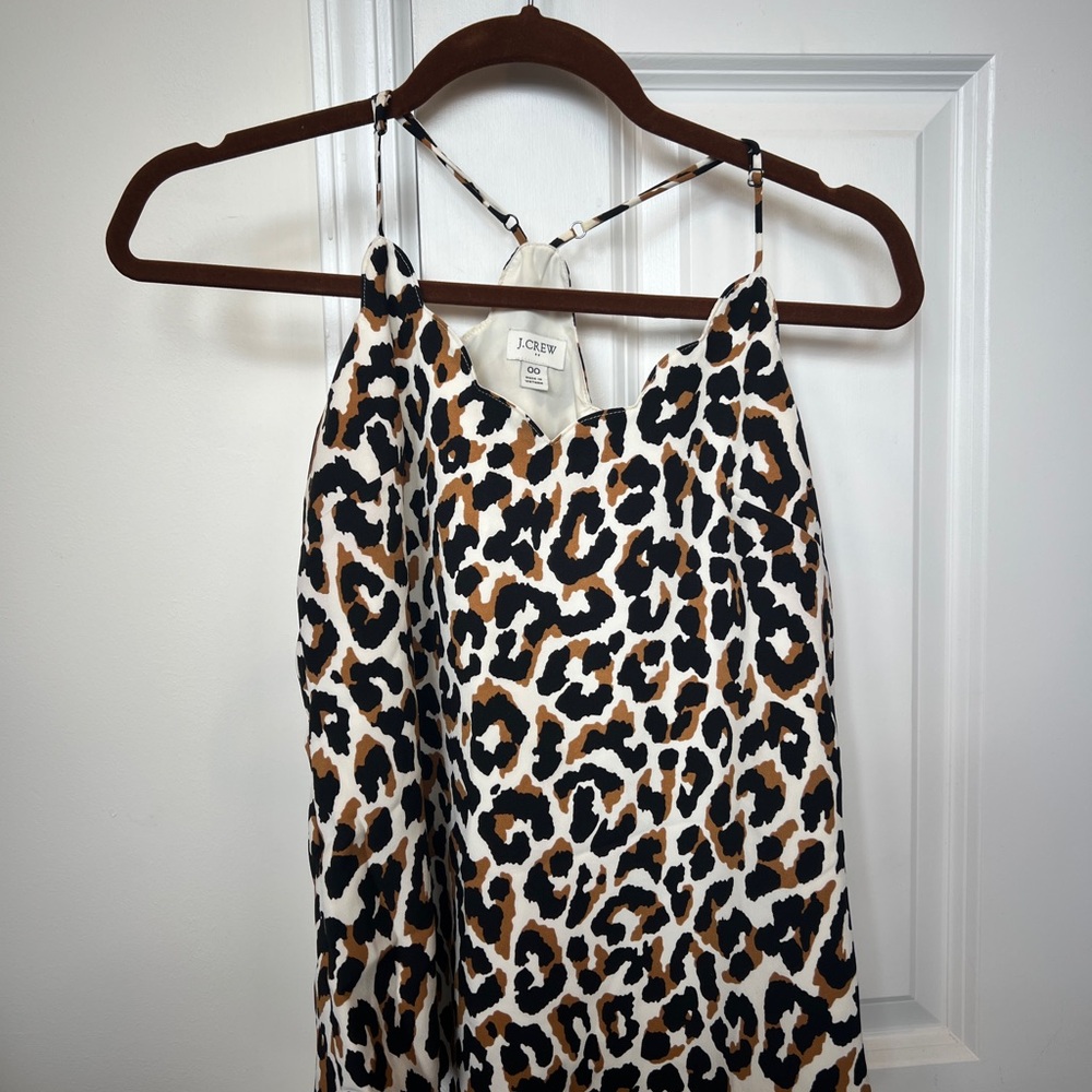 J. Crew Leopard-Print Slip Dress in Black, Brown & Cream